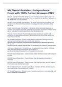 MN Dental Assistant Jurisprudence Exam with 100&percnt; Correct Answers 2023 