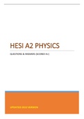 HESI A2 PHYSICS EXAM - QUESTIONS & ANSWERS (SCORED A+) BEST VERSION