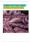 COMPLETE TEST BANK&colon; An Introduction To Brain And Behavior Sixth Edition By Bryan Kolb &lpar;Author&rpar; Latest Update&period;  