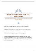 MVA MARYLAND PRACTICE TEST QUESTIONS WITH GUARANTEED ACCURATE ANSWERS &vert;VERIFIED
