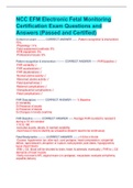 NCC EFM Electronic Fetal Monitoring Certification Exam Questions and  Answers &lpar;Passed and Certified&rpar;