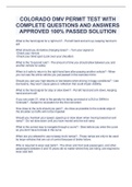 COLORADO DMV PERMIT TEST WITH COMPLETE QUESTIONS AND ANSWERS APPROVED 100&percnt; PASSED SOLUTION