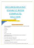 2023 HESI RN EXIT EXAM V2 WITH COMPLETE SOLUTION RANKED A&plus;