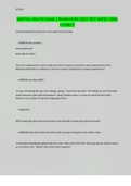 MENTAL HEALTH EXAM 1 RASMUSSEN 2023 TEST RATED 100&percnt; CORRECT