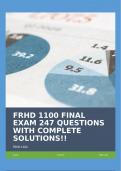 FRHD 1100 FINAL EXAM 247 QUESTIONS WITH COMPLETE SOLUTIONS&excl;&excl;&vert;