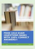 FRHD 1010 EXAM &lpar;QUESTIONS BANK&rpar; WITH 100&percnt; CORRECT ANSWERS&excl;&excl;