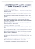 ADDITIONAL DUTY SAFETY COURSE EXAM 2023 LATEST UPDATE
