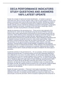 DECA PERFORMANCE INDICATORS STUDY QUESTIONS AND ANSWERS 100&percnt; LATEST UPDATE