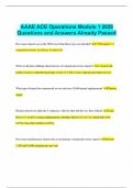AAAE ACE Operations Module 1 2025 Questions and Answers Already Passed