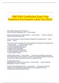 PMP 2024 Certification Exam Prep Questions And Answers Latest Top Score&period;