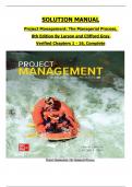 Solution Manual for Project Management&colon; The Managerial Process&comma; 8th Edition By Erik Larson and Clifford Gray&comma; Verified Chapters 1 - 16&comma; Complete Newest Version ISBN-9781260238860