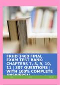FRHD 3400 FINAL EXAM TEST BANK&colon; CHAPTERS 7&comma; 8&comma; 9&comma; 10&comma; 11 &vert; 307 QUESTIONS &vert; WITH 100&percnt; COMPLETE ANSWERS&excl;&excl;