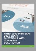 FRHD 1100 MIDTERM 2025 EXAM QUESTIONS WITH COMPLETE SOLUTIONS&excl;&excl;