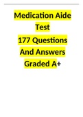 Medication Aide Test (2023) 177 Questions And Answers Graded A+