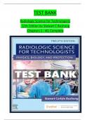 Test Bank For Radiologic Science for Technologists 12th Edition by Bushong Chapter 1-40 A&plus; ISBN-9780323661348