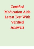 &lpar;latest 2023&rpar; Certified Medication Aide Latest Test With Verified Answers 