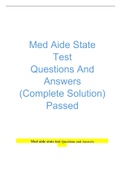 Med aide state test Questions and Answers 2023 &lpar;Complete Solution&rpar; Passed