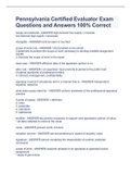 Pennsylvania Certified Evaluator Exam Questions and Answers 100&percnt; Correct