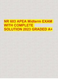 NR 603 APEA Midterm EXAM WITH COMPLETE SOLUTION 2023 GRADED A+