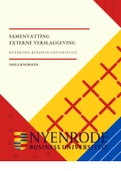 Samenvatting Externe Verslaggeving | Niels Knorren | Nyenrode Business Universiteit