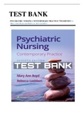 Test Bank For Psychiatric Nursing 7th Edition Contemporary Practice by Mary Ann Boyd; Rebecca Luebbert 