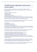 NCSBN Practice Questions And Answers Latest Update