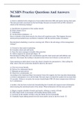 NCSBN Practice Questions And Answers Recent