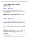 Samenvatting kennisclips psychologie 1.2