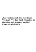 2023 Fundamentals Exit Hesi Exam Version 1 &lpar;V1&rpar; Test Bank &lpar;Complete 55 Questions and Answers&rpar; Verified Latest&comma; Graded 100&percnt;