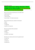 FNDH 620 Exam 2/Pop Quizzes 2022 – COMPLETE SOLUTION (212 Questions with 100% Correct Answers)