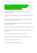 NHA - Certified Billing and Coding Specialist (CBCS) Study Guide – COMPLETE SOLUTIONS