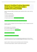 Renee's Certified Coding Specialist &lpar;CCS&rpar; Exam Preparation 2022 &ndash; COMPLETE SOLUTIONS