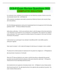 CCS-P Exam Review Questions 2022 COMPLETE SOLUTION&comma; Graded A&plus; Document Content and Description Below