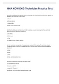 NHA NOW EKG Technician Practice Test exam 2023 with 100&percnt; correct answers