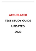 ACCUPLACER TEST STUDY GUIDE UPDATED 2023
