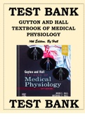 TEST BANK FOR GUYTON AND HALL TEXTBOOK OF MEDICAL PHYSIOLOGY 14TH EDITION  &sol;2023&sol; COMPLETE CHAPTERS 1-85