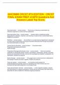 IAHCSMM CRCST 8TH EDITION - CRCST FINAL EXAM PREP JCSPD Questions And Answers Latest Top Score&period;