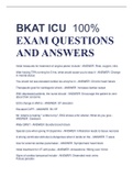 Exam (elaborations) BKAT ICU  
