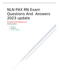 NLN PAX RN Exam Questions And  Answers 2023 update