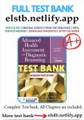 TEST BANK For Advanced Health Assessment and Diagnostic Reasoning&comma; 4th Edition by Jacqueline Rhoads 2024-2025