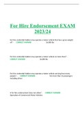 For Hire Endorsement EXAM 2023/24