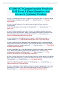 ATI RN VATI Comprehensive Predictor  2019 Form B Exam Question and  Answers &lpar;Updated Version&rpar;