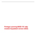 Portage Learning BIOD 151 a&p module 5(updated version 2023)