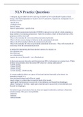 NLN Practice Questions And Answers Verified