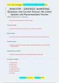 MNM3709 - STRATEGIC MARKETING Questions and Correct Answers the Latest  Update and Recommended Version
