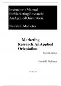 Test Bank For Marketing Research An Applied Orientation 7th Edition by Naresh K&period; Malhotra
