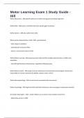 Motor Learning Exam 1 Study Guide - Hill
