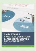 CM2- EXAM 1 PRACTICE QUESTIONS & ANSWERS SOLVED 100&percnt; CORRECT&excl;&excl;