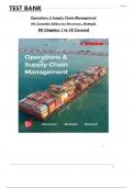 Test Bank for Operations & Supply Chain Management 8th Canadian Edition by Stevenson&comma; Mottaghi&comma; All Chapters 1 to 18 Covered&comma; Verified Latest Edition&comma; ISBN&colon; 9781264855872