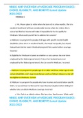 NR602 AHIP OVERVIEW of MEDICARE PROGRAM BASICS&colon; CHOICE&comma; ELIGIBILTY&comma; AND BENEFITS Latest Update 2022&sol;2023 A&plus; Rated